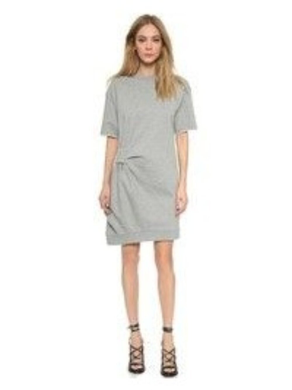 Marc Jacobs Womens Knotted Detail Sweatshirt Dress Size Small Gray Cotton Casual